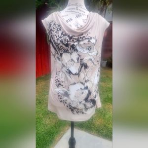 Style & Co Cowl Neck Short Sleeve Top